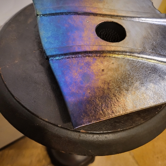 Ikebana Art Glass Signed Slumped Glassb Pin Flower Frog - Picture 3 of 10